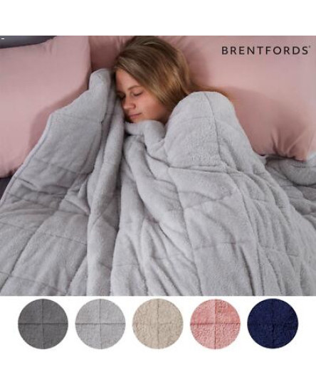 brentfords-teddy-fleece-weighted-blanket-sensory-sleep-therapy-anxiety-throw