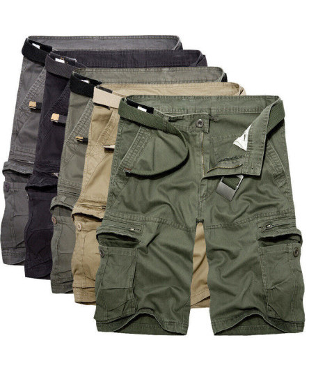 mens-cargo-combat-shorts-cotton-chino-twill-knee-length-half-pants-multi-pockets