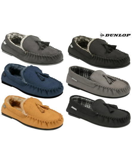 dunlop-mens-moccasin-slippers-loafers-faux-suede-warm-lined-outdoor-sole-duke