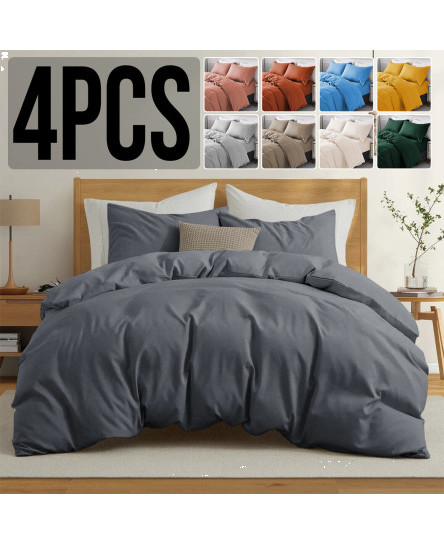 reversible-duvet-cover-4-piece-bedding-set-fitted-sheet-pillowcases-all-size