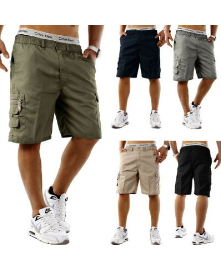 mens-cargo-shorts-elasticated-summer-casual-cotton-combat-pants-m-l-xl-2xl-3xl