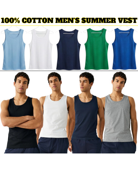 mens-vest-tops-100-cotton-plain-classic-vests-summer-training-gym-tank-pack-lot
