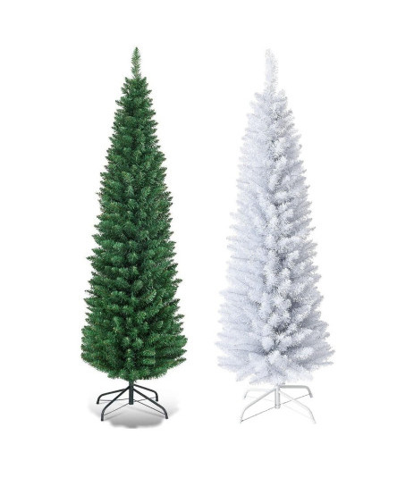 slim-christmas-pencil-tree-pine-artificial-bushy-xmas-decoration-4ft-5ft-6ft-7ft
