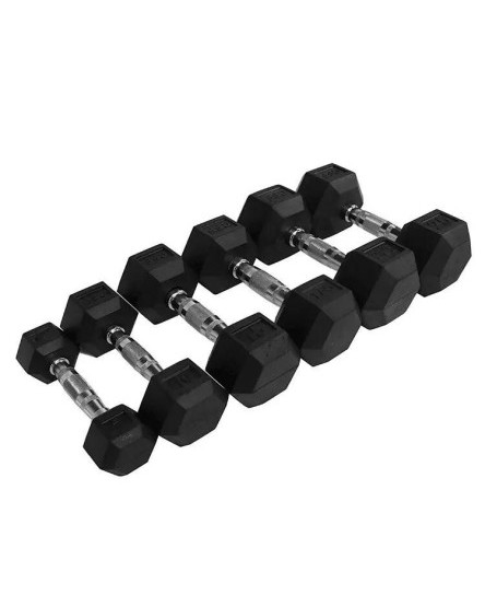 hex-dumbbells-cast-iron-rubber-encased-2-5kg-30kg-home-gym-weights-set-pairs