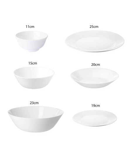 4-x-white-dinner-plates-bowls-side-sandwich-dessert-cereal-crockery