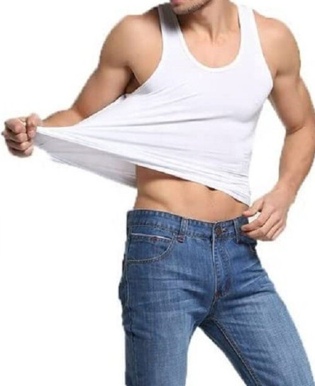 6x Mens Vest Tops 100% Cotton Plain Classic Vests Summer Training Gym Tank Top